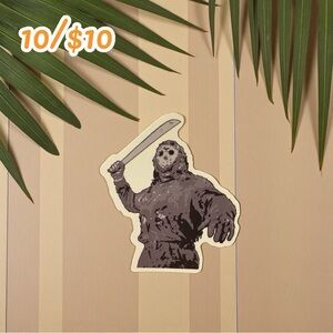 FRIDAY THE 13TH JASON VOORHEES STICKER – MACHETE UP | 2 1/4” MATTE FINISH